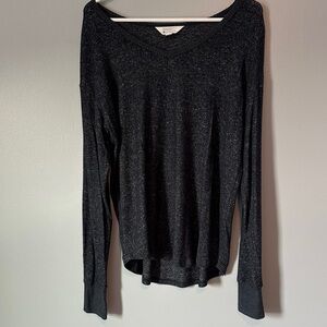Market & Spruce Dark Grey Long Sleeve Sweater, L